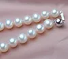 Atacado 8-9mm Branco Natural Pearl Necklace 18 Inch 925 Silver Clasp