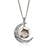Bestes Geschenk Breaking Cartoon-Katze-Mondlicht-Edelstein-Halskette WFN539 (mit Kette), Mischungsauftrag: 20 Stück