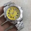 Wysokiej Jakości Gorąca Sprzedaż Zegarki Mężczyźni Zegarek Nierdzewny Pomarańczowy Dial Seawolf Automatyczny Watch Mechaniczny Męskie Sukienka ze stali nierdzewnej Sukienka