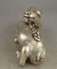 Folk Chinois Fengshui Argent Zodiaque chanceux Moutons De Chèvre Animal Statue Figurine