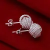 tennis sterling silver plate jewelry earring for women WE013 fashion 925 silver eaarings279q