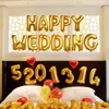 12pcs/set HAPPY WEDDING Cute Foil Helium Letters Balloon Decorations Anniversary Decor Gold Color 16 inch