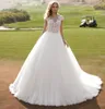 Blanc Vintage Robe De Mariée En Dentelle Appliques Compter Train Birdal Robes Chine Robe De Noiva Robe De Bal