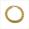 Hot Chain Link Bracelet 1,1 cm de largura Pulseira de ouro Moda Homens Hip Hop Jóias Correntes Pulseira Mulheres Homens Jóias