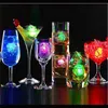 LED cubo de hielo flash rápido lenta Flash 7 color cambiante auto Día del banquete de boda 12pcs / lot del cristal cubo para San Valentín