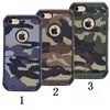 Navy Army Camouflage Pattern Telefon Väskor Hud för iPhone 5 5S SE 7 6 6s / plus 2 i 1 hård plast + mjukt TPU Luxucy Back Cover Shell Case