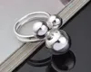 2017 varm försäljning plätering 925 sterling silver överdrift 20mm pärla öppning ring charms mode smycken 10st / lot