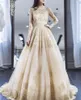 Illusion Elie Saab Prom Dresses Long Sleeve Lace Appliqued Beads A Line Evening Gowns Tulle Plus Size Formal Party Dress