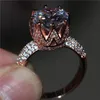 Fashion 925 Sterling Silvre Rose Gold Gemstone Diamond CZ Crown Jewelry Cocktail Wedding Bride Band Rings finger for Women