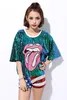 Fashion Women Tops Nightclub DS Performance Of The New Women's Clothing Jazz Dance Costumes Hip-hop Clothing Sequin Stage Wear Tshirt