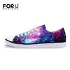 All'ingrosso-FORUDESIGNS Moda Donna Casual Galaxy Scarpe traspirante High-Top Low Canvas Shoes, Ladies Flats Donna Lace-up Shoes for Girl