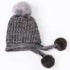 Gorro de punto de invierno para mujer, mezclas de lana, gorros de calavera suaves y cálidos con orejeras, gorros encantadores para mujer, Gorro con terciopelo GH2543497380