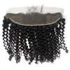 Brazylijska Dziewiczy Human Włosów Koronki Czołowe Zamknięcia Peruwiańskie Remy Hair Afro Kręcone Faliste Koronki Frontals 13 * 4 1b Darmowa część 8 "-20" Darmowe rzucanie