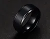 8mm Tungsten Steel Men's Black Rings Simple Engagement Ring Tungsten Carbide Wedding Band