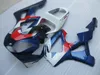 Injektionsformad 100% Fairing Kit för Honda CBR900RR 00 01 Deep Blue White Fairings Set CBR929RR 2000 2001 OT21