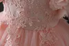 فستان بناتي بأسلوب الاميرة الوردية لمناسبات خاصة مع ثوب كرة مع bowknot لمدة 3 4 5 6 7 8 سنوات