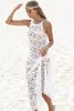 Partihandel - Kvinnor Sommar Maxi Klänning 2017 Kvinna Baklösa Bohemian Hippie Long White Beach Dress Hollow Out Lace Gown Rend Worldshine Frock