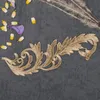 Um par de fios de metal dourado bordado com renda de apliques de tecido de costura de tecido de renda de flor Acessórios para roupas de renda 85577901
