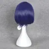 لعبة Halo Cortana cosplay wig Short Bob Purple Blue Hair Halloween Full Wigs6874312