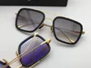 Vintage Square Pilot Lunettes de soleil Gold Brown Gafas Gafas de Sol Mens Sunglasses Lunettes Nices 306B