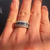 Mode 10kt goud gevuld prinses-gesneden vierkante kubieke zirkonia blauwe edelsteen ringen bruiloft band sieraden voor mannen vrouwen