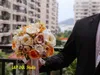 Fairy Bouquets de Noiva de Alta Qualidade Mão de Alta Qualidade Feita Flores com Laço Pérolas Flores De Casamento Nova Chegada Acessórios De Casamento Laranja Com Marfim