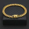 7mm Mens Miami Cuban Bracelet Chain Hip hop Style Stainless Steel Bracelet Link Fashion Punk Jewelry 21 5cm187v