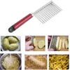 200PCS French Fry Cutters Potatis Dough Waves Crinkle Cutter Slicer Potatis Cutter Slicer Kök Vegetabilisk Morot Chip Blade