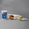 Patatine fritte Sacchetto di pollo fritto Cibo bianco a prova di olio Sacchetto di carta Kraft Burrito Hamburger Sacchetti di carta Sacchetti da imballaggio Sacchetti di cibo da asporto 100 pezzi