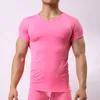 Marque homme Sexy pure Spandex Compression sous-vêtements hommes sans couture soie vcou Transparent pure chemise Gay sous-vêtements 3644222
