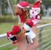 Nya julhandfingerdukar Tygduk Santa Claus Snowman Animal Toy Baby Educational Finger Puppet