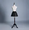 Atacado Mini vestido de baile curto anágua para a pequena noiva preto plissado acessórios da menina de flor em estoque