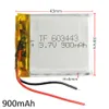 3.7V 900 MAH Lithium Polymer Li-PO-oplaadbare batterij voor MP3 MP4 DVD Pad Mobiele Telefoon GPS Power Bank Camera E-books RECODER MODEL 603443