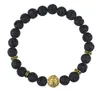 New Products Wholesale Christmas Gift 50pcs/lot Lava stone Beads Gold & Silver The lion kull Yoga Bracelets Party Gift