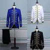 Ropa Trajes para hombres Blazers Vestido de corte de estilo europeo Negro Azul Rojo Blanco Blazers delgados Conjunto de pantalones Novio de boda Cantante Coro Anfitrión Traje de escenario