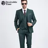 Hurtowni Mężczyźni Slim Fit Dark Green Garnitur S-2XL 2017 Moda Jeden Przycisk Mens Garnitury Z Spodnie Do Ślubu Groom DT387