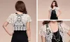 New Fashion Short Sleeve Cutout Cape Open Stitch Cardigan Hollow Out Crocheted Lace Shrugs Plus Size