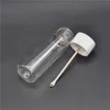 Bouteille de stockage de balles Tabac à priser en verre avec cuillère en métal Spice Clear Brown Snorter Pill box en stock