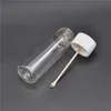 Bullet Storage Bottle Glass Snuff With metal Spoon Spice Clear Brown Snorter Pill box in stock