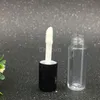 0,8 ml leere Mini-Lipgloss-Röhre, 50 x 13 mm, Schwarz, Silber, Goldkappe, Kunststoff-Lippenbalsam-Flasche, Lippenstift-Probe-Geschenkbehälter