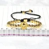 New Jewelry Wholesale Best Quality 6mm Mix Colors Brass Beads with New Round Cz Skull Macrame Bracelets