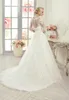 Abiti da sposa con applique in pizzo a tre quartieri Vedi attraverso i bottoni aline Abito da sposa DE DE HOIRE LONGUE3489032