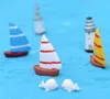 3 cores 3 tamanhos mini criativo resina barco à vela decoração do jardim de fadas em miniatura como imagem para diy habitação paisagem decor 30 sets shiping livre