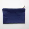 35 stks / partij Solid Color Canvas Make-up Bag met Gouden Zip Gold Voering 6 * 9in Cosmetische Tas voor DIY Print Zwart / Wit / Grijs / Roze / Navy / Mint-kleur