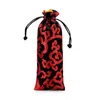 Verlengen rijke bloem doek tas chinese zijde brokaat sieraden ketting geschenk pouch ox hoorns kam trinket opbergzak 50pcs / lot