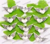 Angel Heart Wings Spacer Charm Beads Pendants 200pcs lot Antique Silver Alloy Handmade Jewelry Findings & Components DIY L189253y