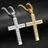 Gold / Steel Gothic Ethnic Men Cross Pendant Necklace Stainless Steel Statement Bib Necklaces Christmas Gift Jewelry for Boyfriend