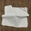 Set of 12 Home Textiles Ladies Handkerchief White Cotton Lace Wedding Bridal Hankies Hanky 12x12inch5098806