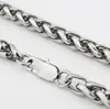 Moda nueva joyería de acero inoxidable para hombres, hombres, mujeres, collar, cadena trenzada de trigo, tono de plata, pulido para regalos de 6 mm de ancho, 18 '' - 32 pulgadas, elija
