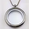 Round Magnetic Floating Locket Pendants Glass Smooth Surface Photo Lockets Necklaces without chain Mix 4Colors